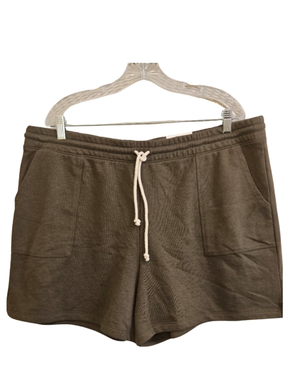 NWT Sonoma 2X High Rise Shorts Olive Green Ai-1883